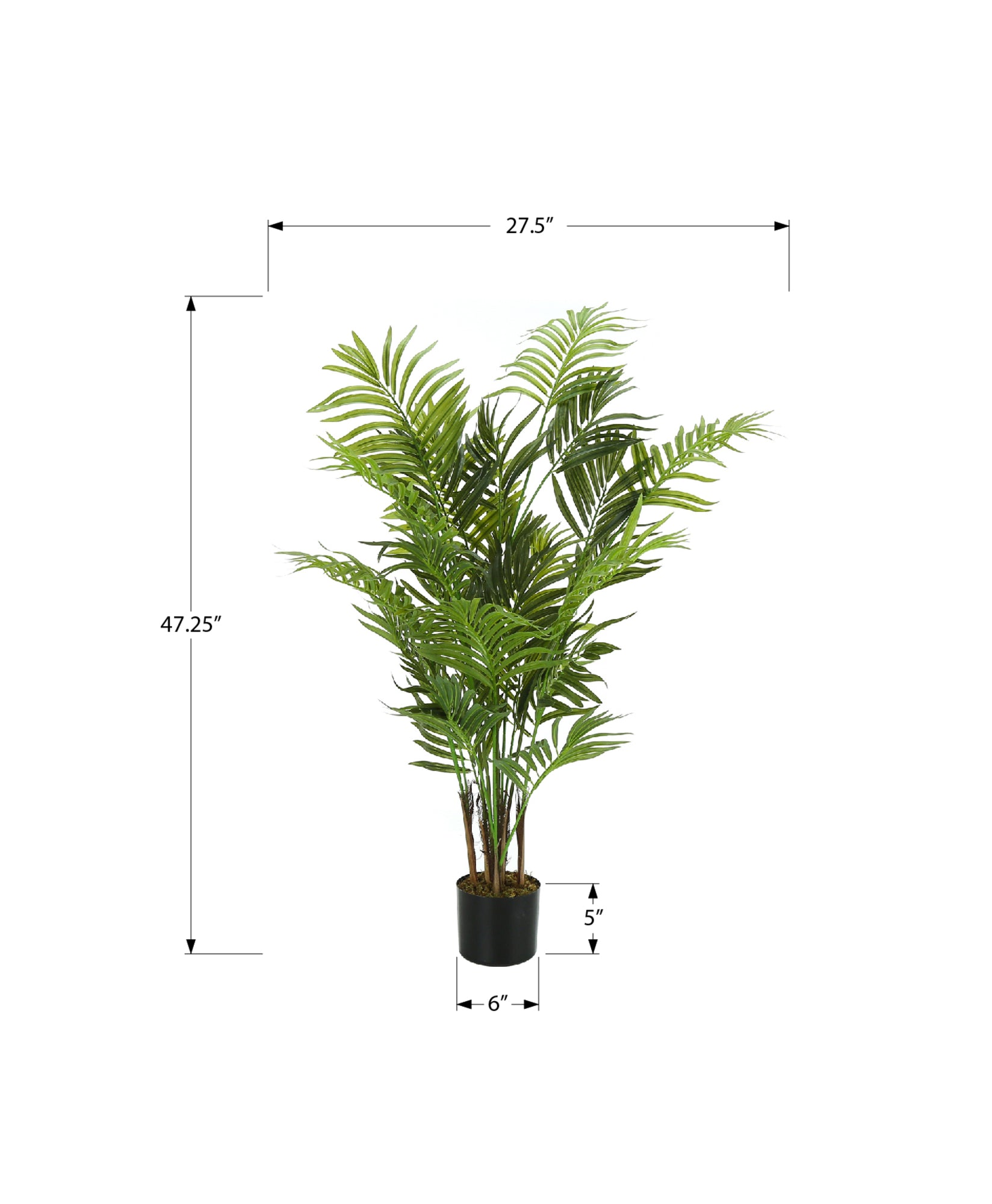 ARTIFICIAL PLANT - 47"H / INDOOR ARECA PALM TREE/ 5" POT-Artificial Plant-DECOROLALA