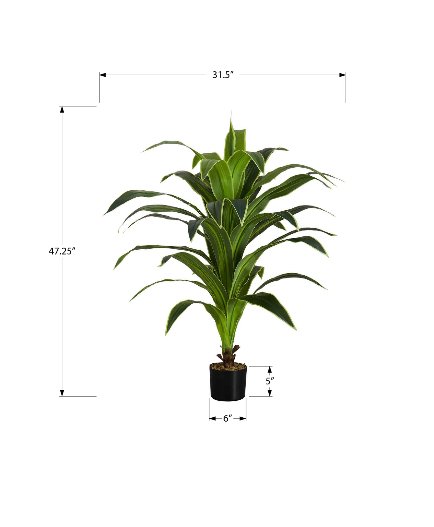 ARTIFICIAL PLANT - 47"H / INDOOR DRACAENA IN A 5" POT-Artificial Plant-DECOROLALA