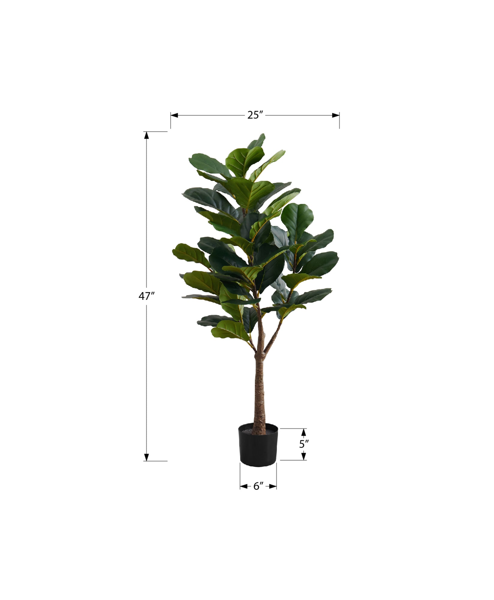 ARTIFICIAL PLANT - 47"H / INDOOR FIDDLE TREE IN A 5" POT-Artificial Plant-DECOROLALA