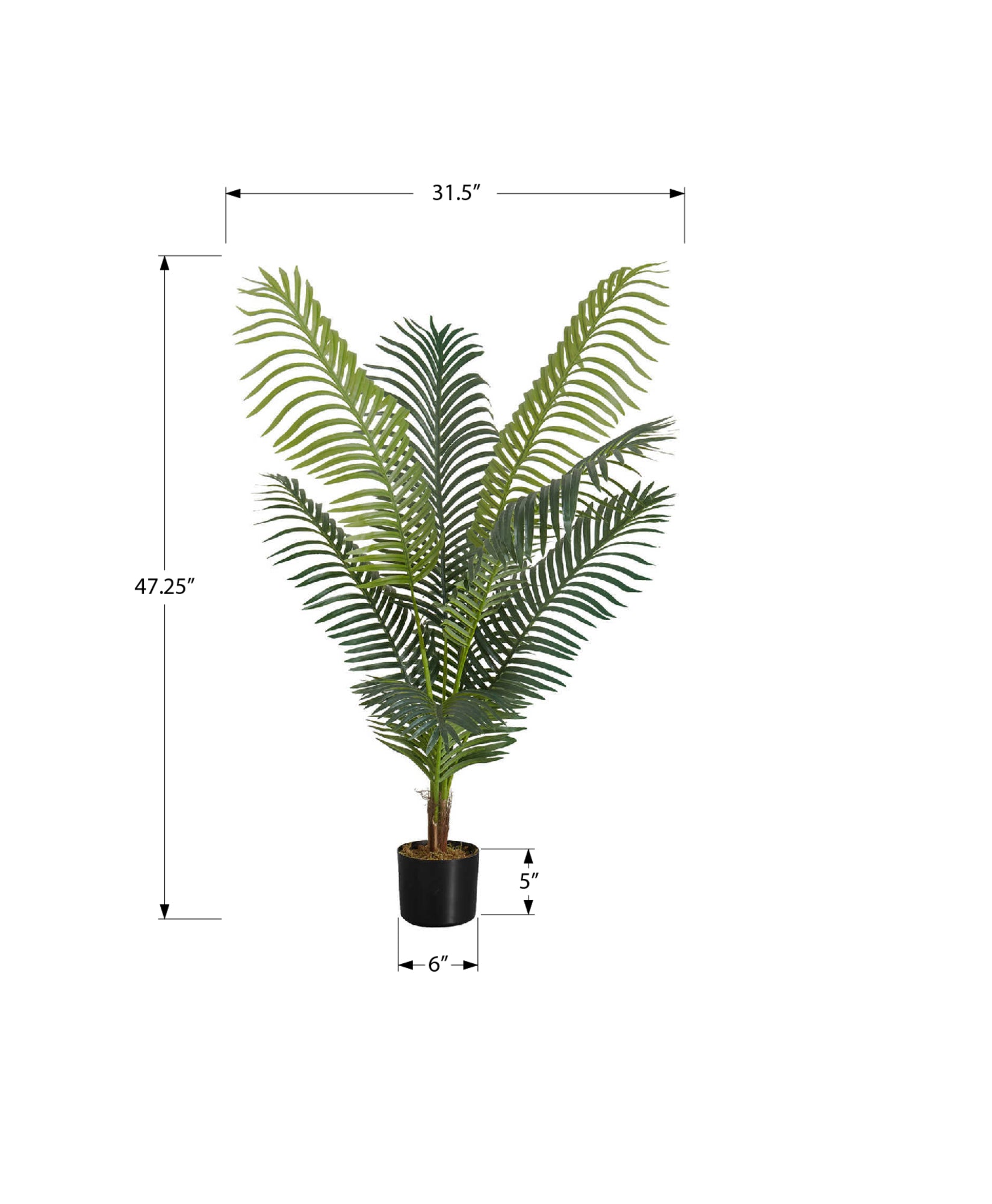 ARTIFICIAL PLANT - 47"H / INDOOR PALM TREE IN A 5" POT-Artificial Plant-DECOROLALA