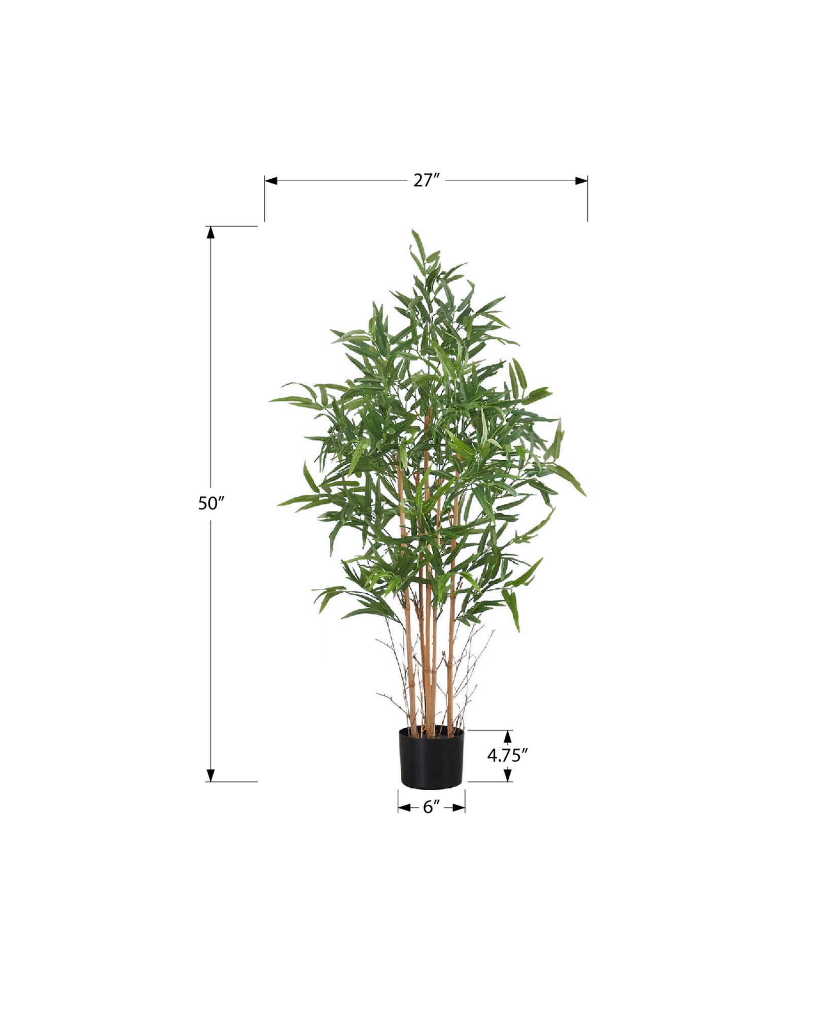 ARTIFICIAL PLANT - 50"H / INDOOR BAMBOO TREE IN A 5" POT-Artificial Plant-DECOROLALA