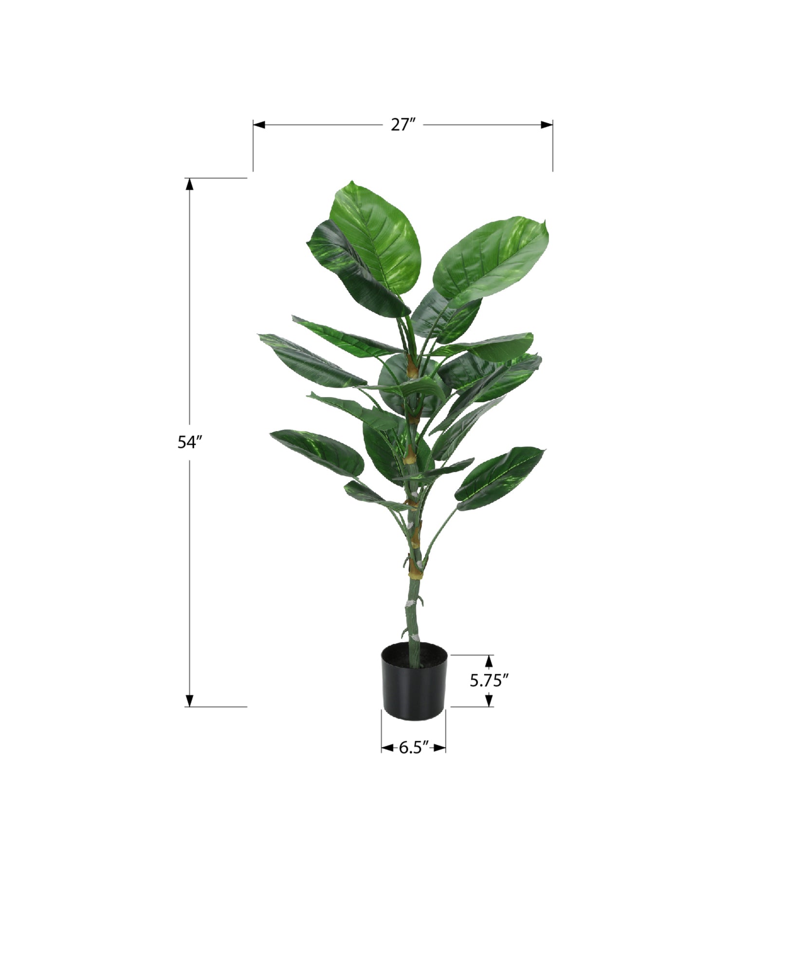 ARTIFICIAL PLANT - 54"H / INDOOR DIEFFENBACHIA / 6" POT-Artificial Plant-DECOROLALA