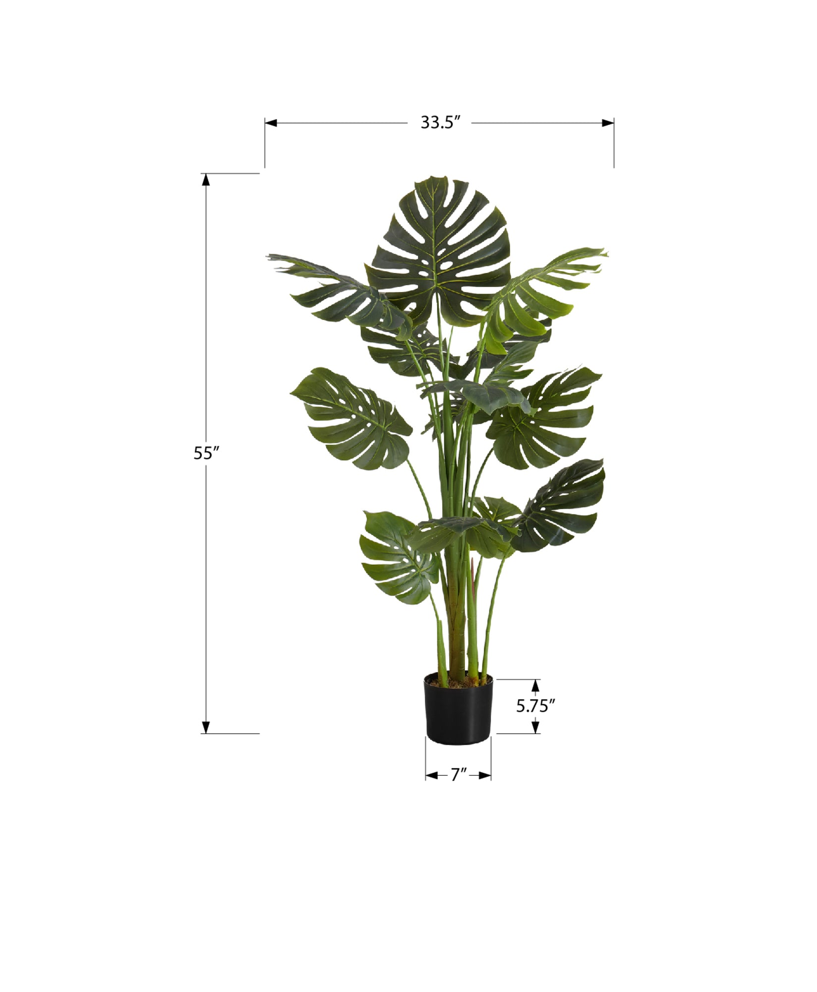 ARTIFICIAL PLANT - 55"H / INDOOR MONSTERA IN A 6" POT-Artificial Plant-DECOROLALA