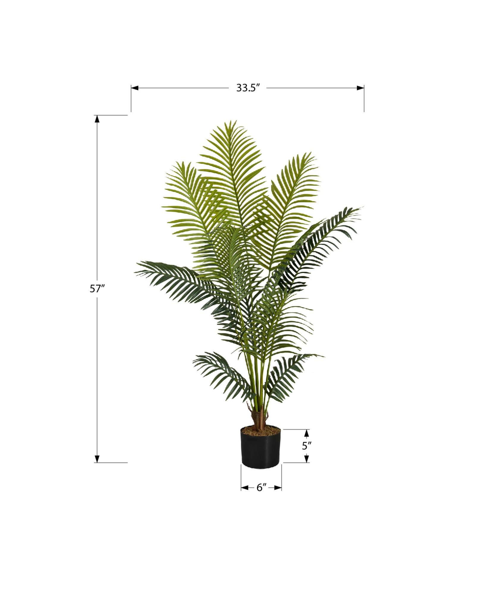 ARTIFICIAL PLANT - 57"H / INDOOR PALM TREE IN A 5" POT-Artificial Plant-DECOROLALA