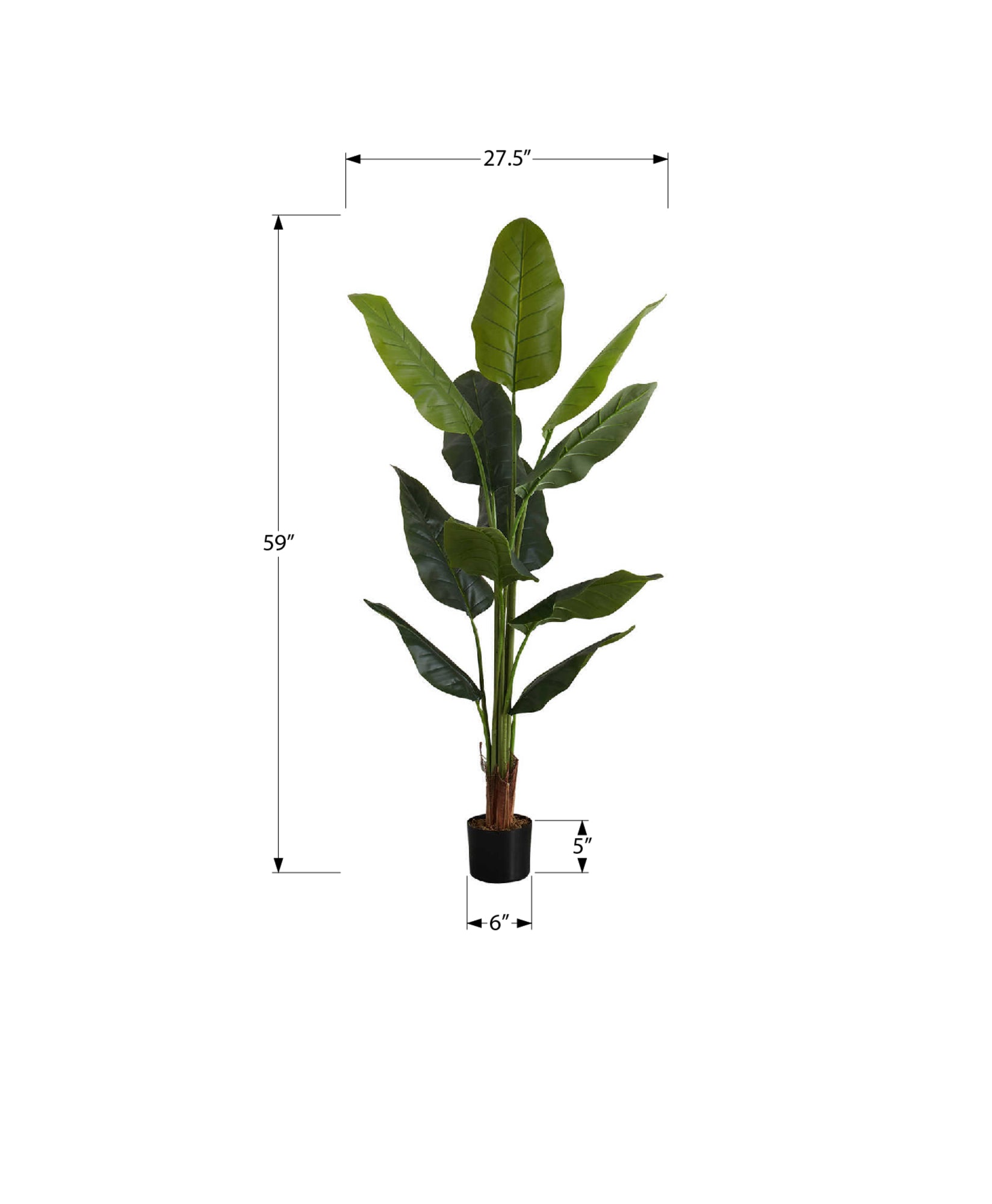 ARTIFICIAL PLANT - 59"H / INDOOR STRELITZIA IN A 5" POT-Artificial Plant-DECOROLALA