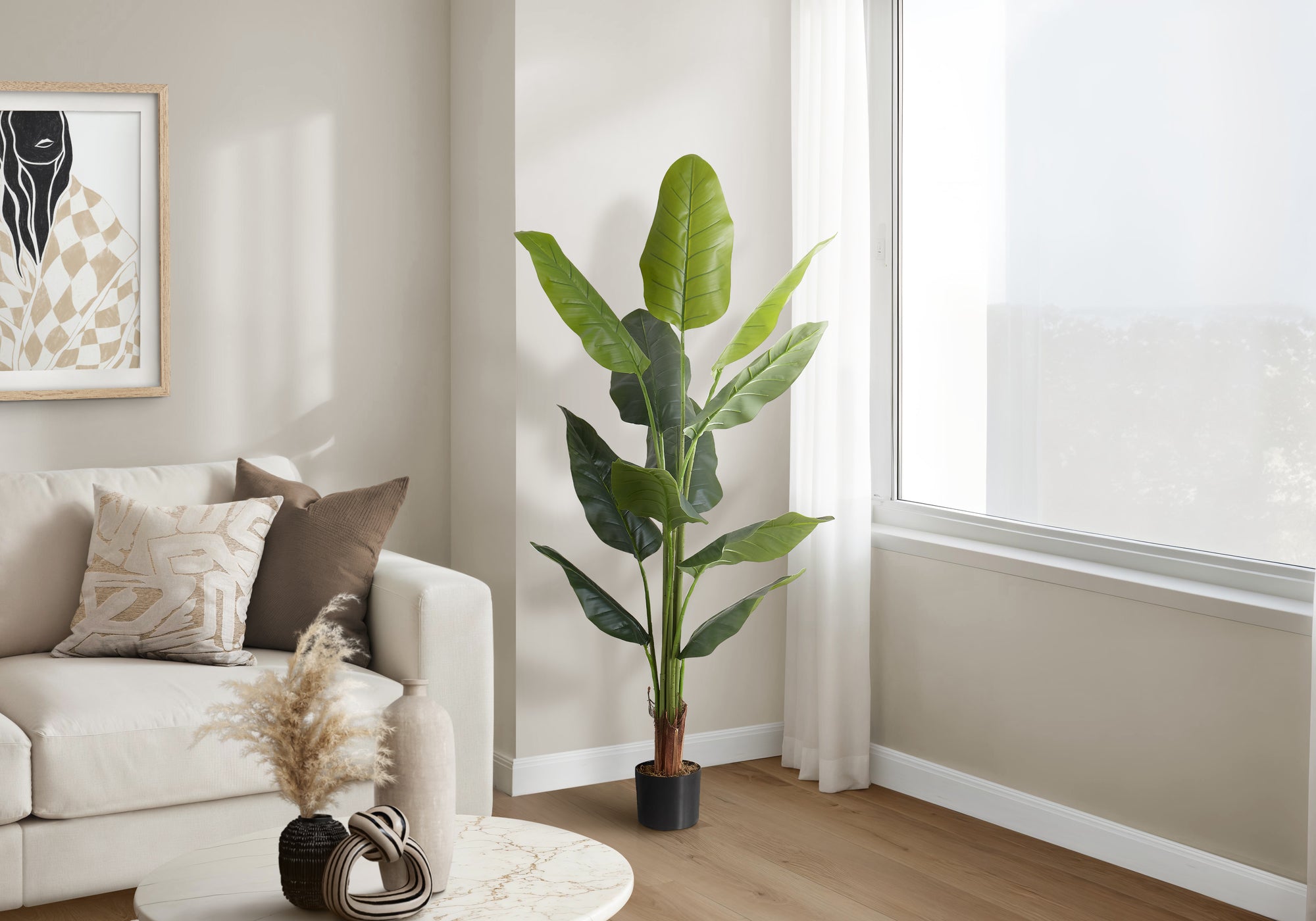 ARTIFICIAL PLANT - 59"H / INDOOR STRELITZIA IN A 5" POT-Artificial Plant-DECOROLALA