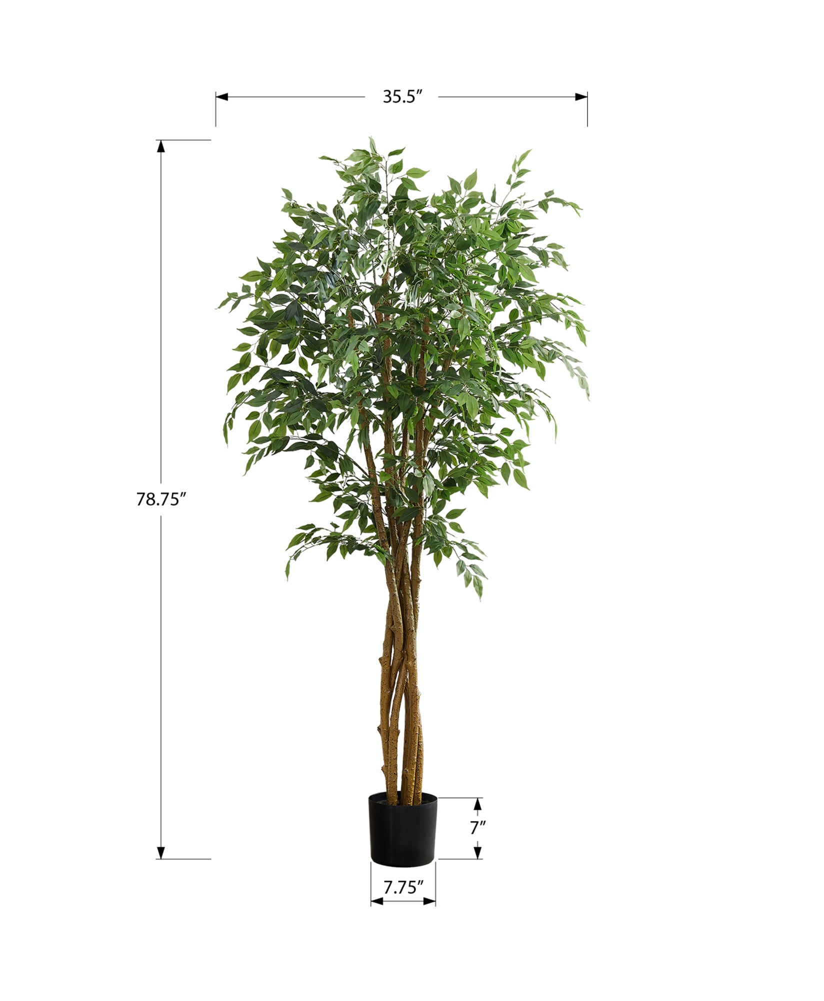 ARTIFICIAL PLANT - 79"H / INDOOR FICUS TREE IN A 8" POT-Artificial Plant-DECOROLALA