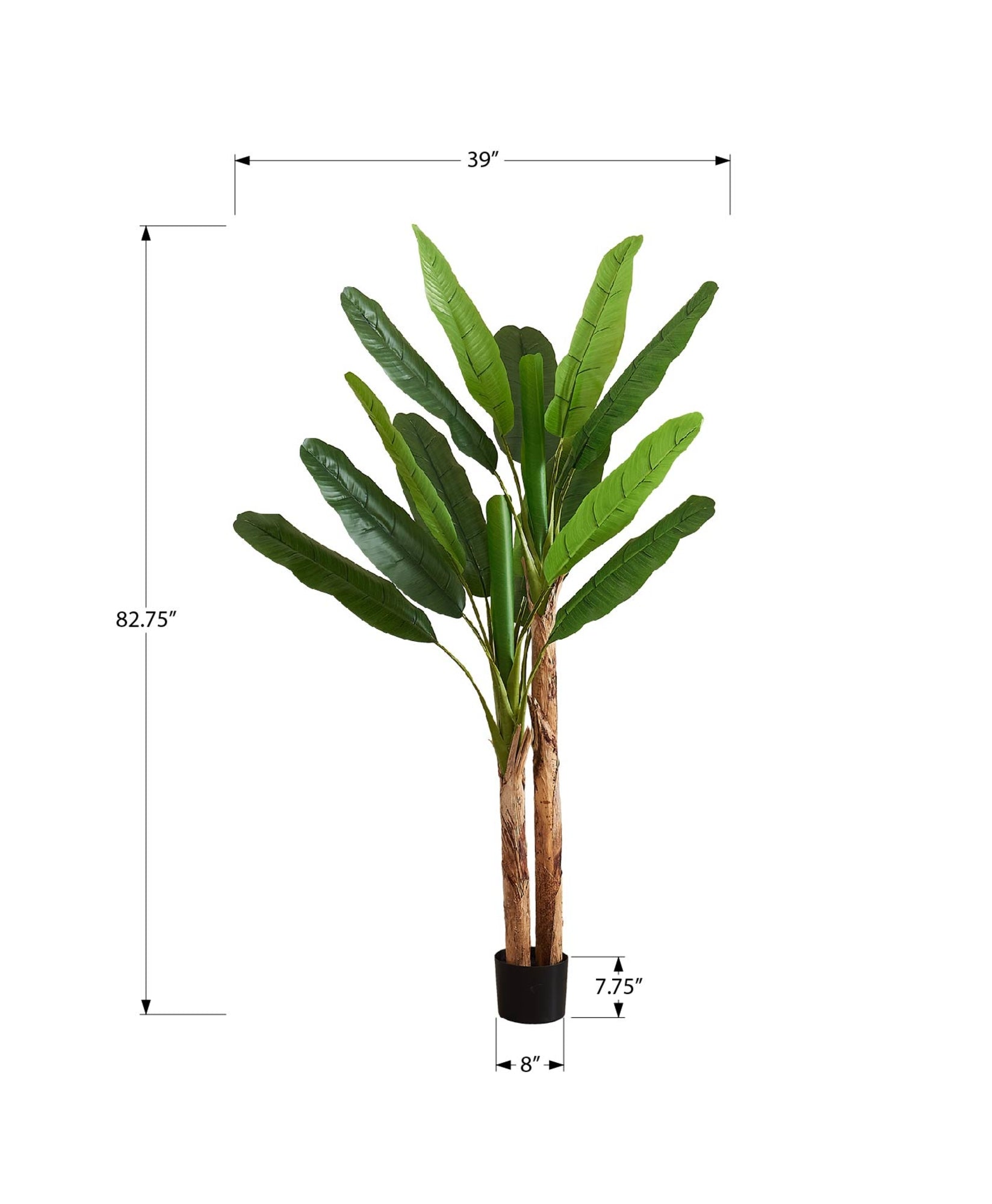 ARTIFICIAL PLANT - 83"H / INDOOR BANANA TREE IN A 8" POT-Artificial Plant-DECOROLALA