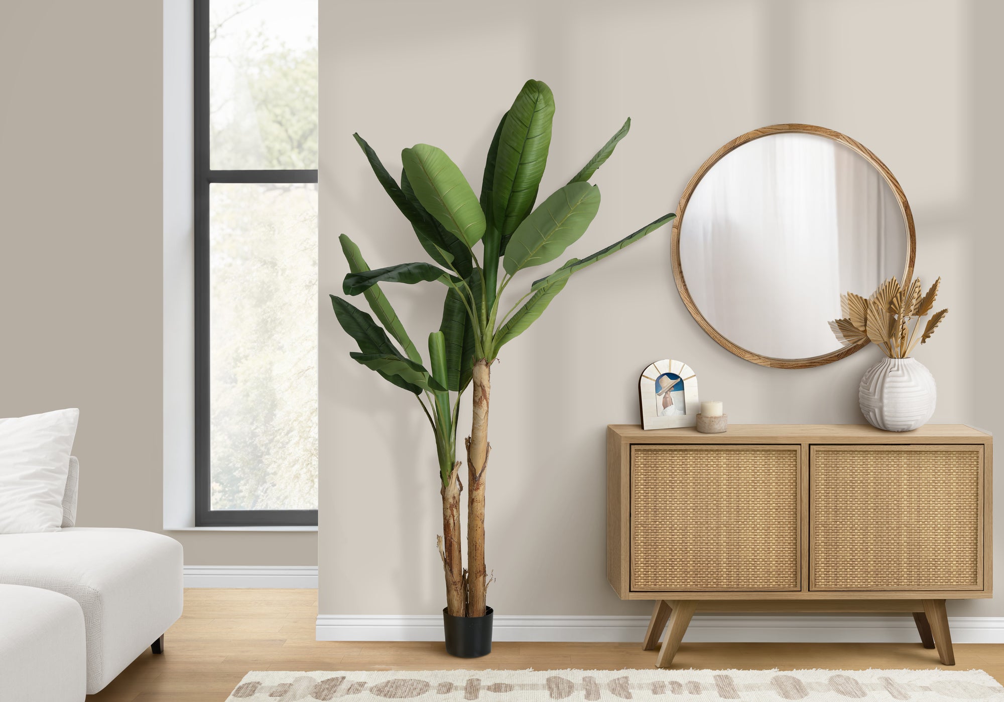 ARTIFICIAL PLANT - 83"H / INDOOR BANANA TREE IN A 8" POT-Artificial Plant-DECOROLALA