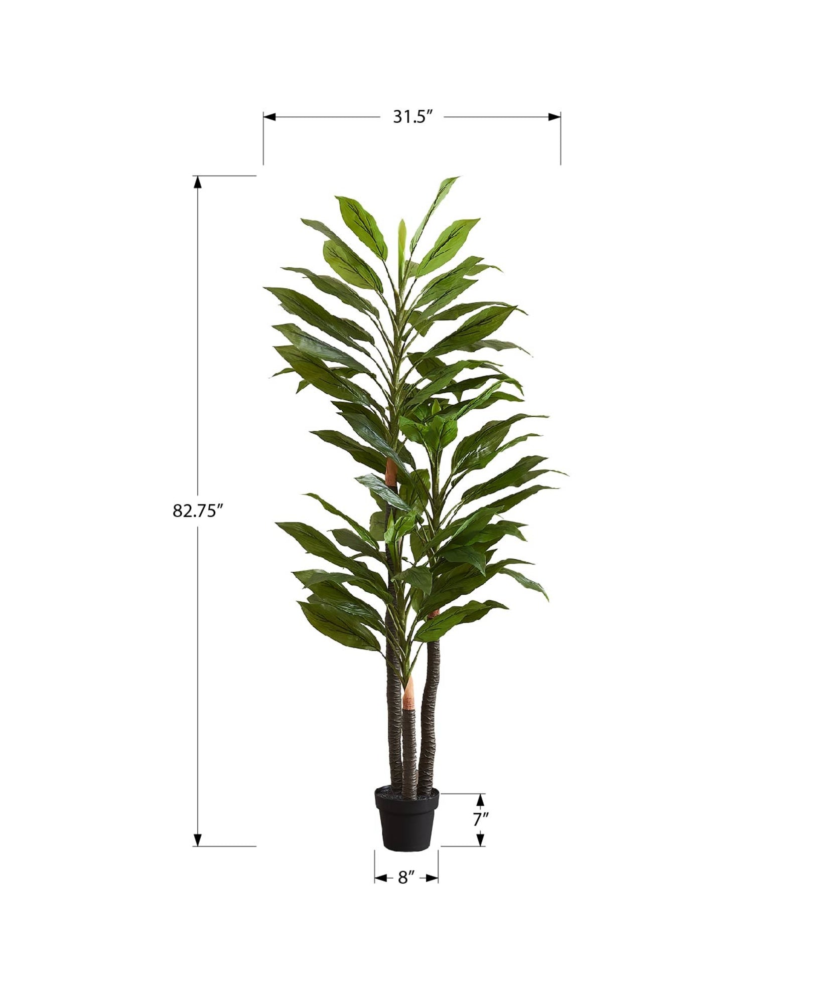 ARTIFICIAL PLANT - 83"H / INDOOR DRACAENA IN A 8" POT-Artificial Plant-DECOROLALA