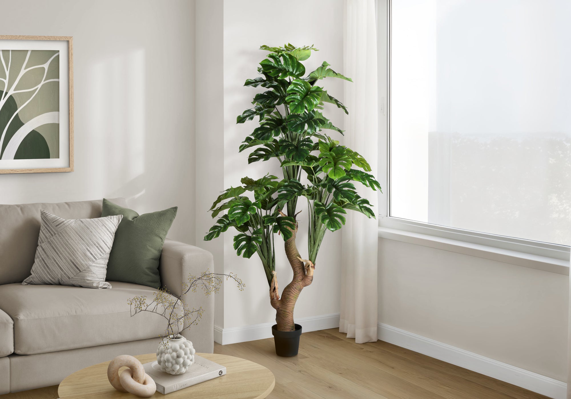 ARTIFICIAL PLANT - 83"H / INDOOR MONSTERA IN A 8" POT-Artificial Plant-DECOROLALA