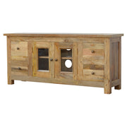 Granary Glazed 4-Drawer TV Unit - Solid Mango Wood Oak-ish Finish