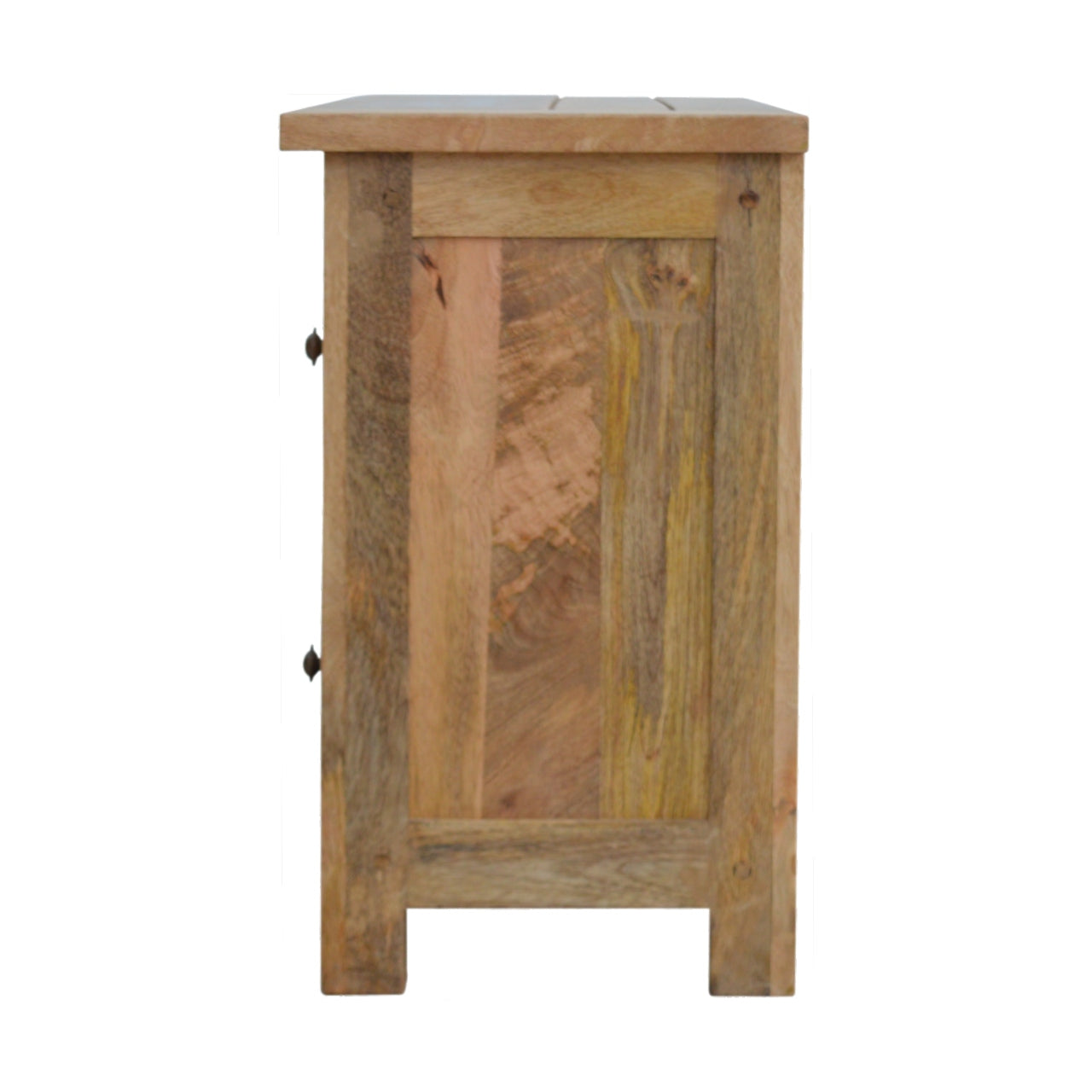 Granary Glazed 4-Drawer TV Unit - Solid Mango Wood Oak-ish Finish