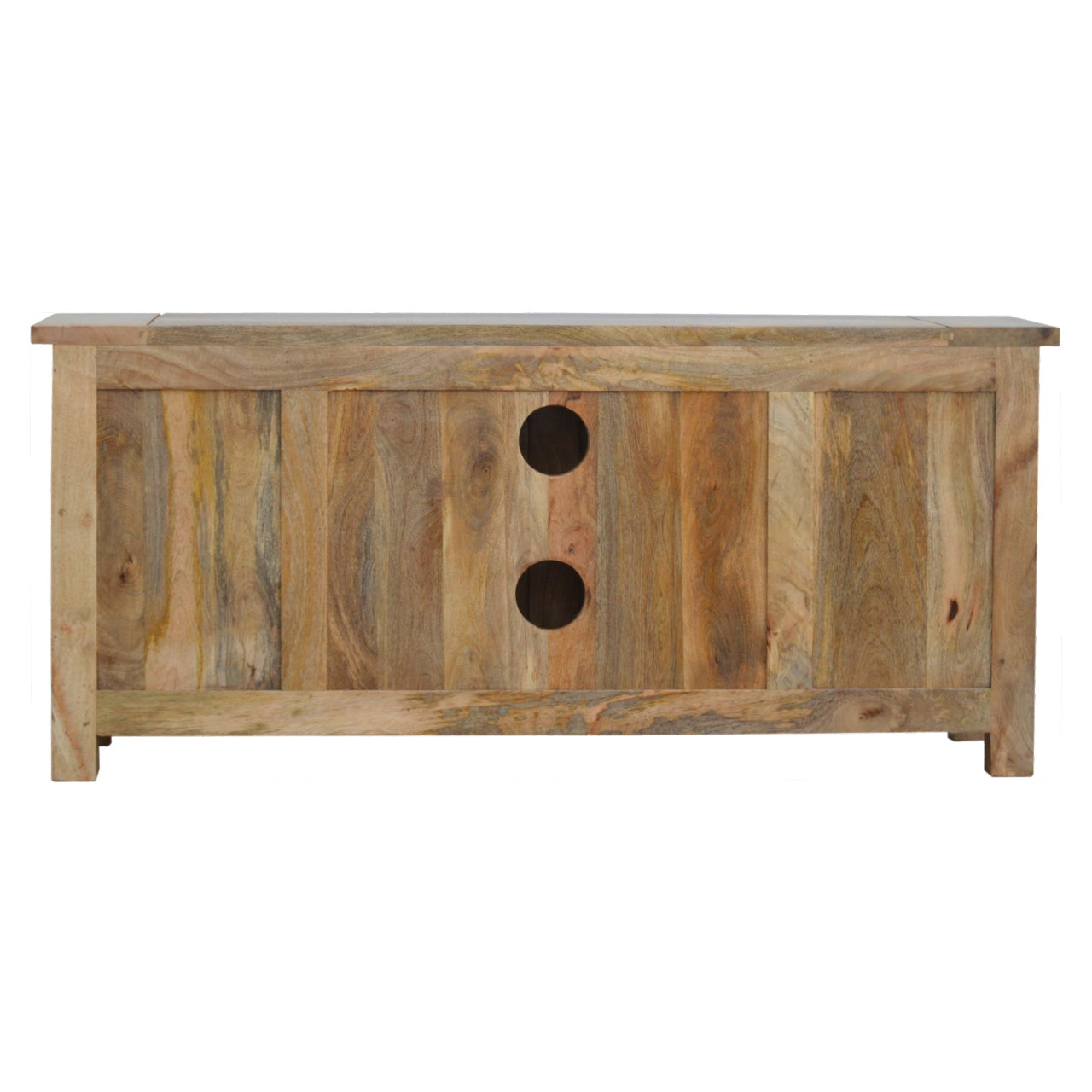 Granary Glazed 4-Drawer TV Unit - Solid Mango Wood Oak-ish Finish