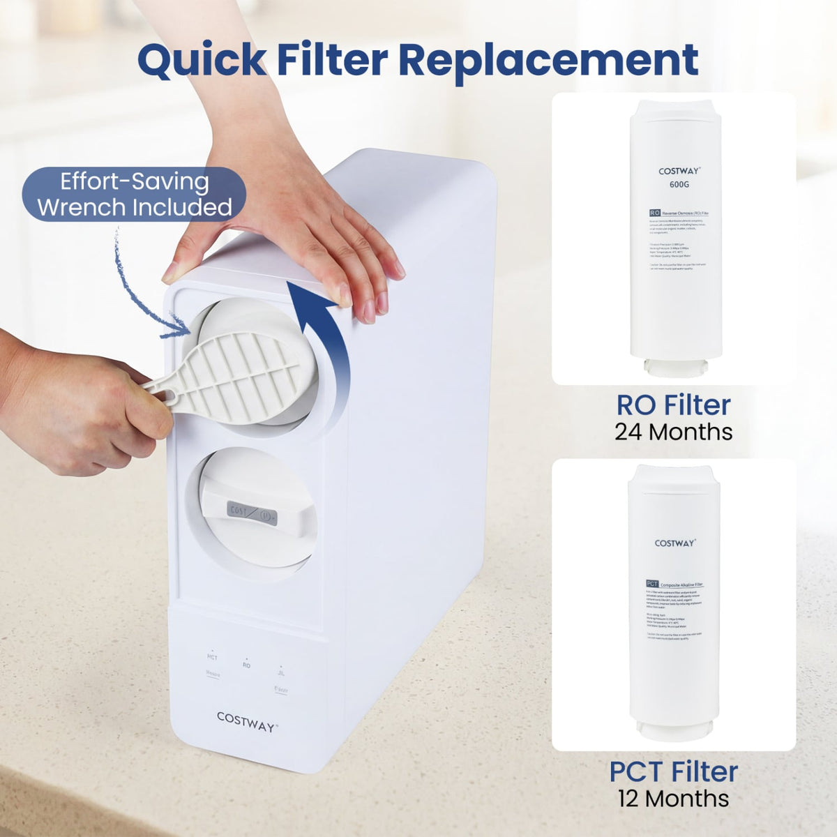 AW-RB05 Alkaline PH+ Reverse Osmosis Water Filter 600 GPD Tankless Under-Sink RO System-Black-Small Appliances-DECOROLALA