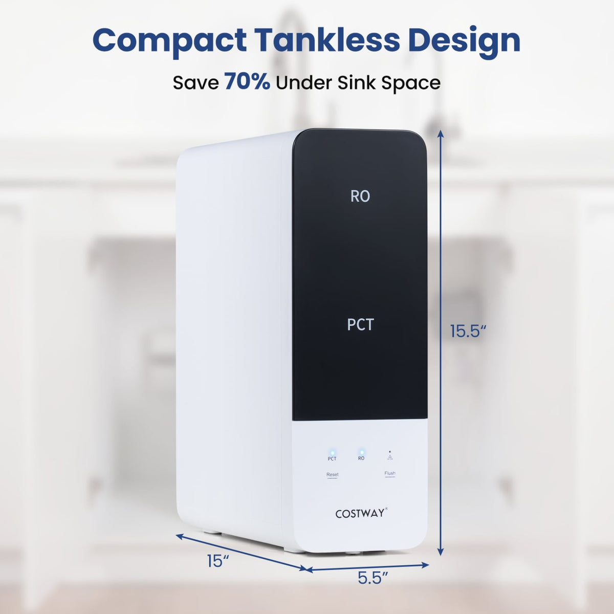 AW-RB05 Alkaline PH+ Reverse Osmosis Water Filter 800 GPD Tankless Under-Sink RO System-Black-Small Appliances-DECOROLALA