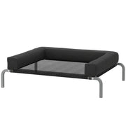 Elevated Dog Bed, Portable Raised Dog Cot with Breathable Mesh, Removable and Water-Resistant Bolsters, Black