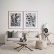 Aalia 16.0L x 16.0W x 16.0H Beige Leather and Jute Pouf-Poufs-DECOROLALA