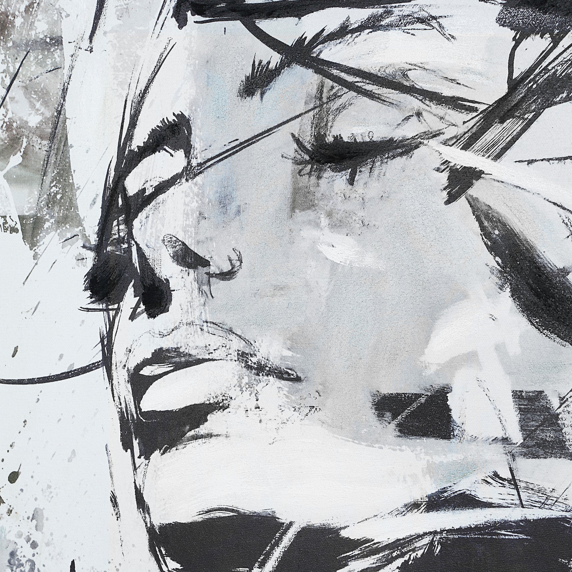 Aaliyah 48" H x 36" W Canvas Art, Black-Canvas Art-DECOROLALA