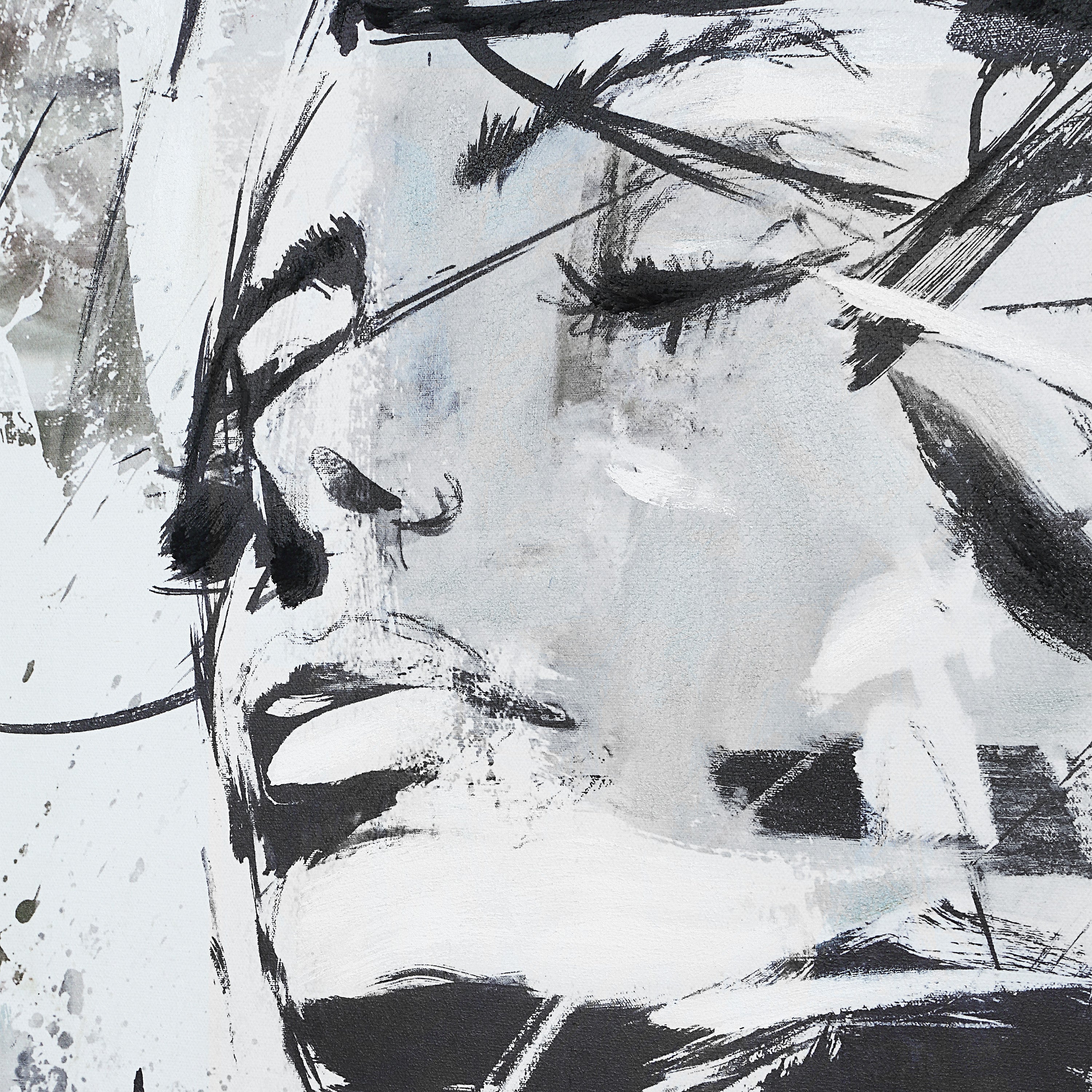 Aaliyah 48" H x 36" W Canvas Art, Black-Canvas Art-DECOROLALA