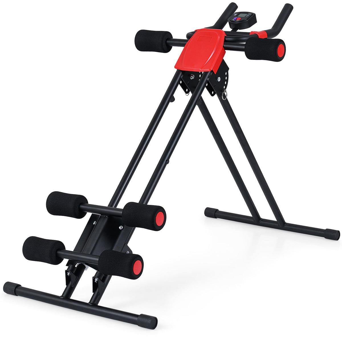 Ab Workout Equipment Foldable Abdominal Trainer Adjustable Ab Machine-Black-Weight Lifting Benches, Racks & Bars-DECOROLALA
