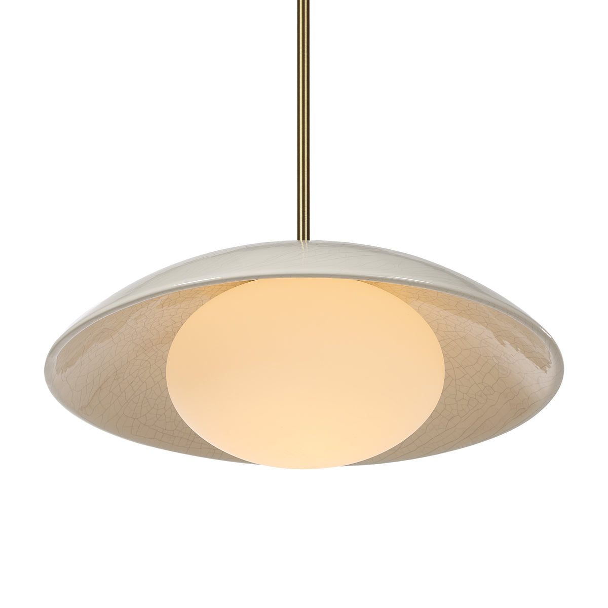 Abbie 72.5" Height Ceiling Fixture, Off-White Crackle-Ceiling Light Fixtures-DECOROLALA