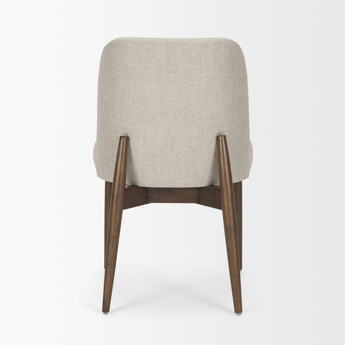 Abbie Curved Back Dining Side Chair | Oatmeal w/ Dark Brown Wood-Dining Chairs-DECOROLALA