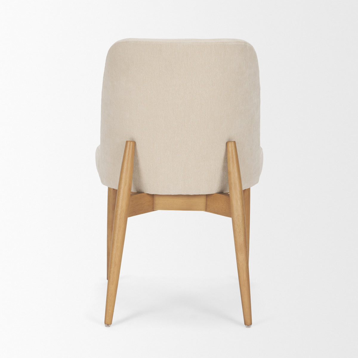 Abbie Curved Back Dining Side Chair | Oatmeal w/ Dark Brown Wood-Dining Chairs-DECOROLALA