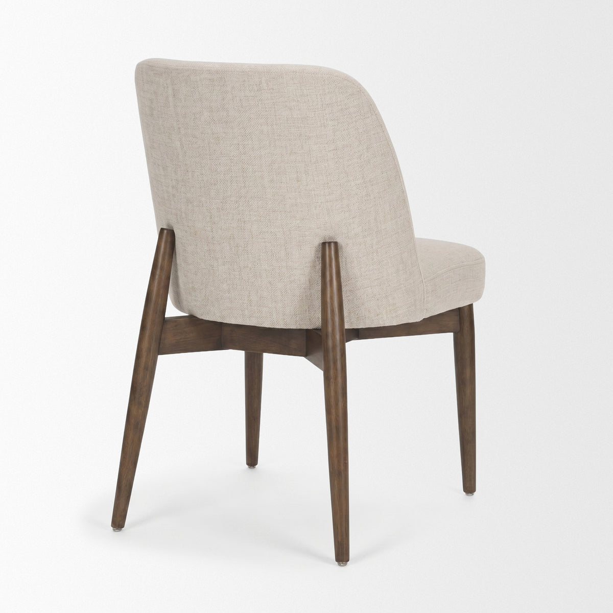 Abbie Curved Back Dining Side Chair | Oatmeal w/ Dark Brown Wood-Dining Chairs-DECOROLALA