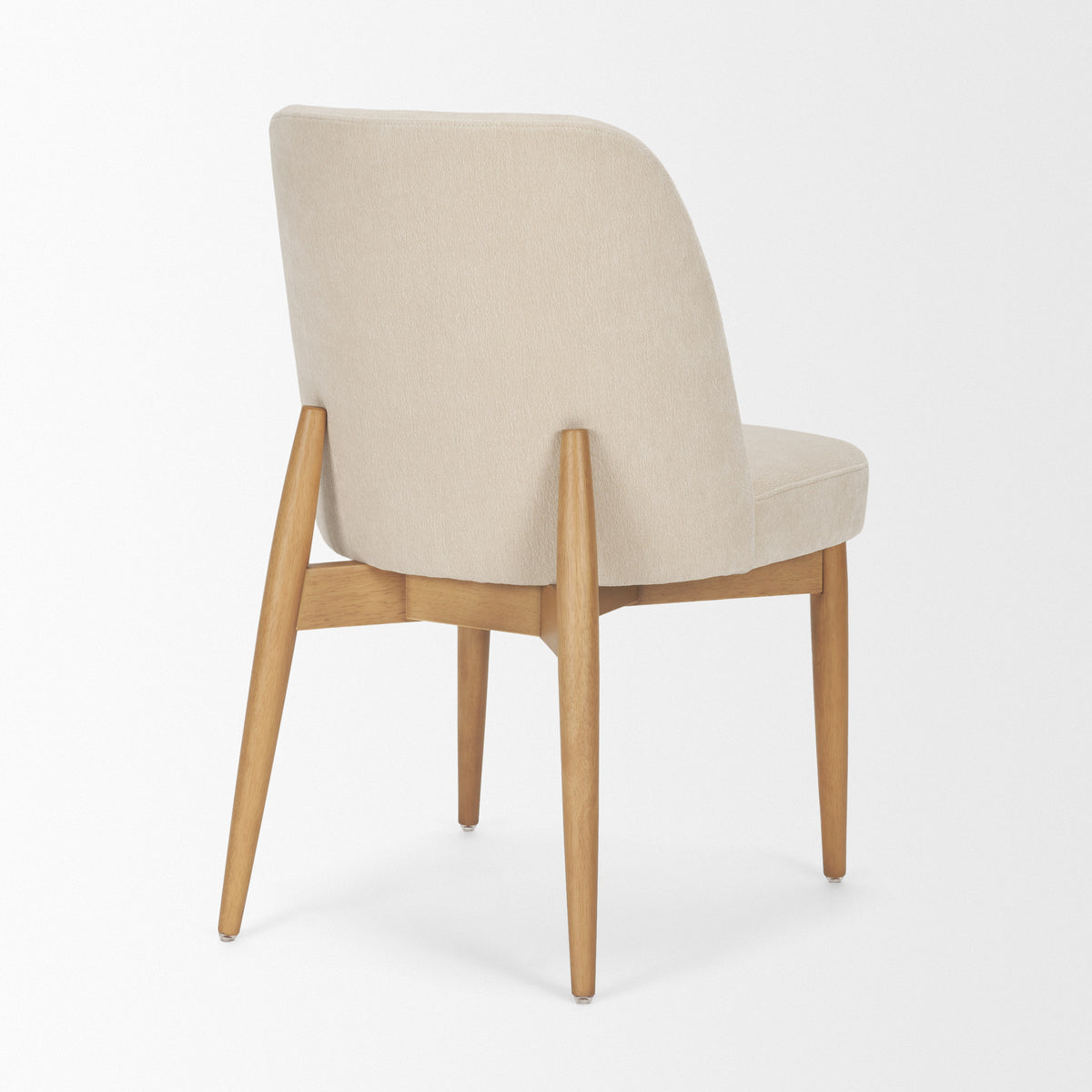 Abbie Curved Back Dining Side Chair | Oatmeal w/ Dark Brown Wood-Dining Chairs-DECOROLALA