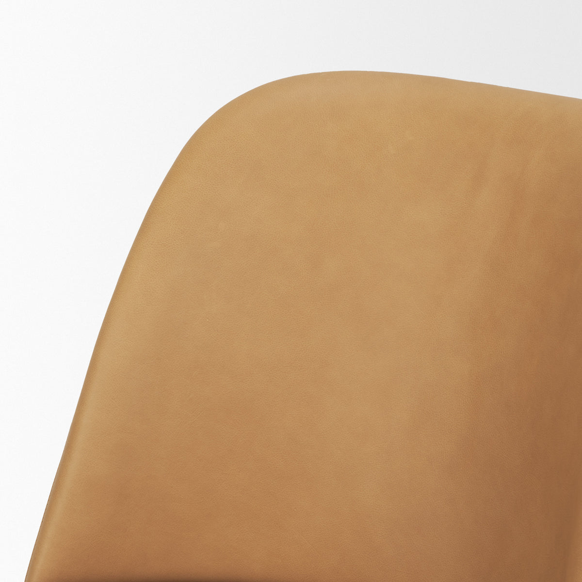 Abbie Curved Back Dining Side Chair | Tan Leather w/ Brown Wood-Dining Chairs-DECOROLALA