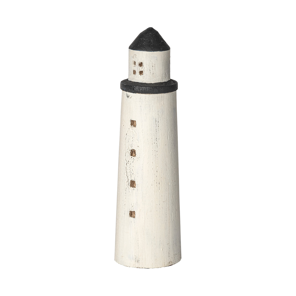 Abner (Large) 4L x 4W White Wooden Coastal Lighthouse-Objects-DECOROLALA