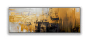 Abstract Canvas Print Gold & White 72"x24"-Print-DECOROLALA