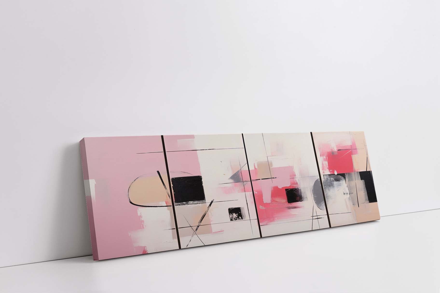 Abstract Canvas Print Magenta 72x24 Wall Art-Wall Art-DECOROLALA