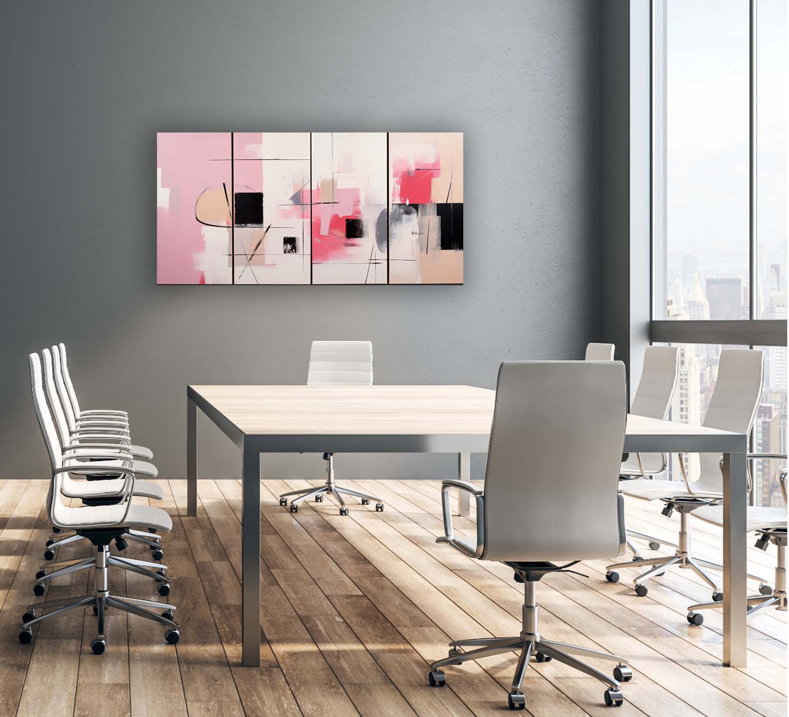 Abstract Canvas Print Magenta 72x24 Wall Art-Wall Art-DECOROLALA
