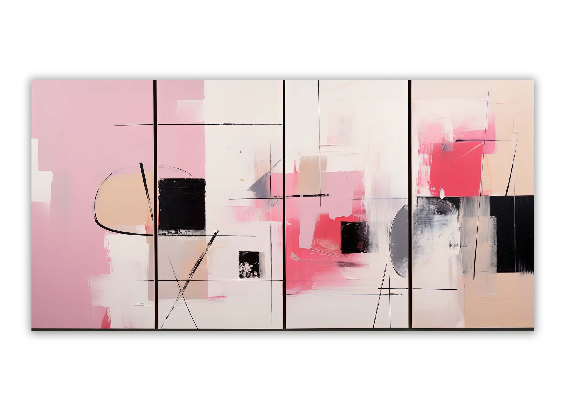 Abstract Canvas Print Magenta 72x24 Wall Art-Wall Art-DECOROLALA