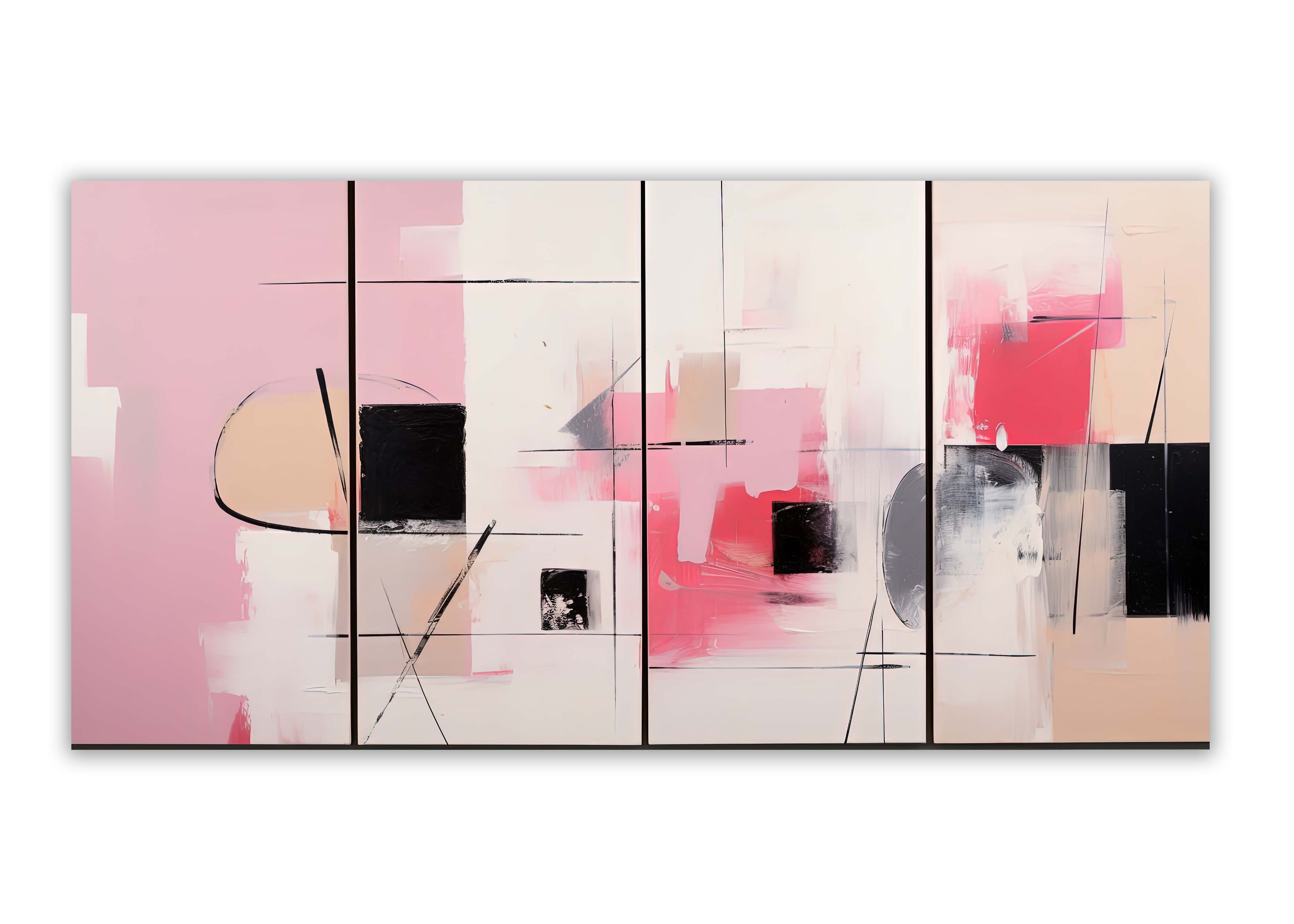 Abstract Canvas Print Magenta 72x24 Wall Art-Wall Art-DECOROLALA