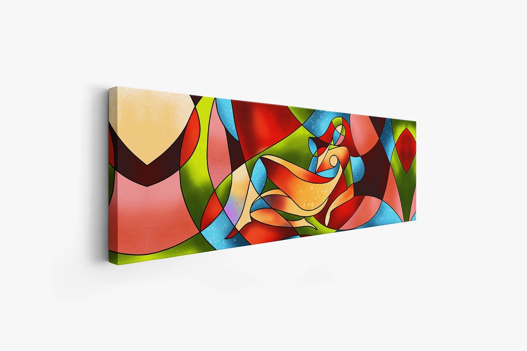Abstract Female Strokes Fine Art Canvas RGB Shimmer-Wall Art-DECOROLALA