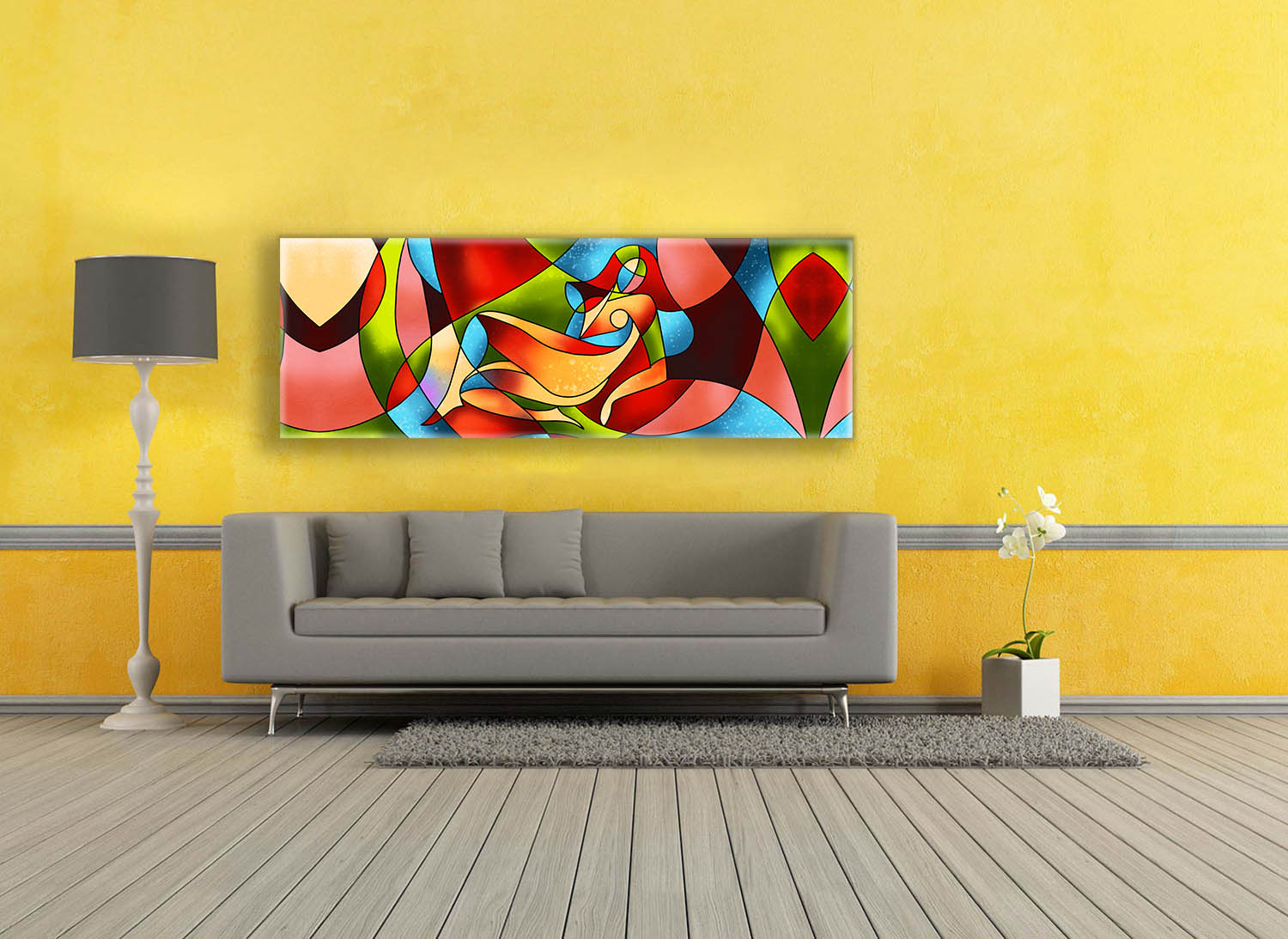 Abstract Female Strokes Fine Art Canvas RGB Shimmer-Wall Art-DECOROLALA