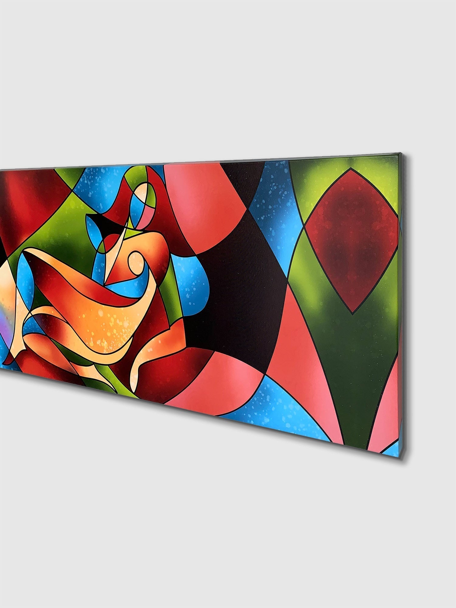 Abstract Female Strokes Fine Art Canvas RGB Shimmer-Wall Art-DECOROLALA