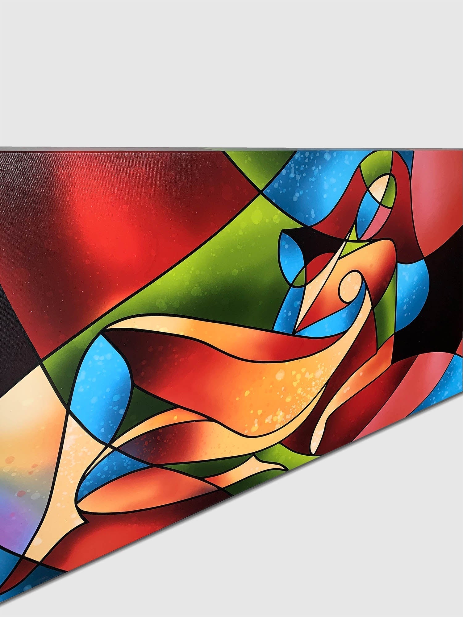 Abstract Female Strokes Fine Art Canvas RGB Shimmer-Wall Art-DECOROLALA