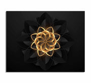 Abstract Flower Black and Gold Wall Art Canvas-Wall Art-DECOROLALA