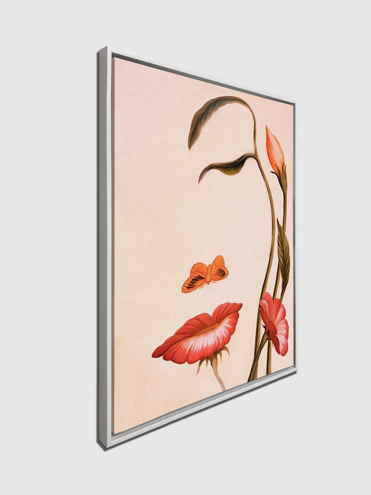 Abstract Flower Face Fine Art Canvas 48x36 Gold-Wall Art-DECOROLALA