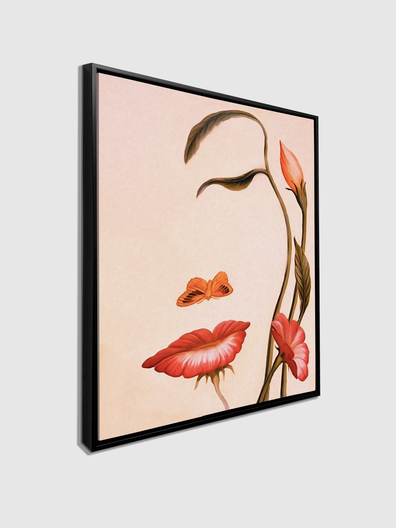Abstract Flower Face Fine Art Canvas 48x36 Gold-Wall Art-DECOROLALA