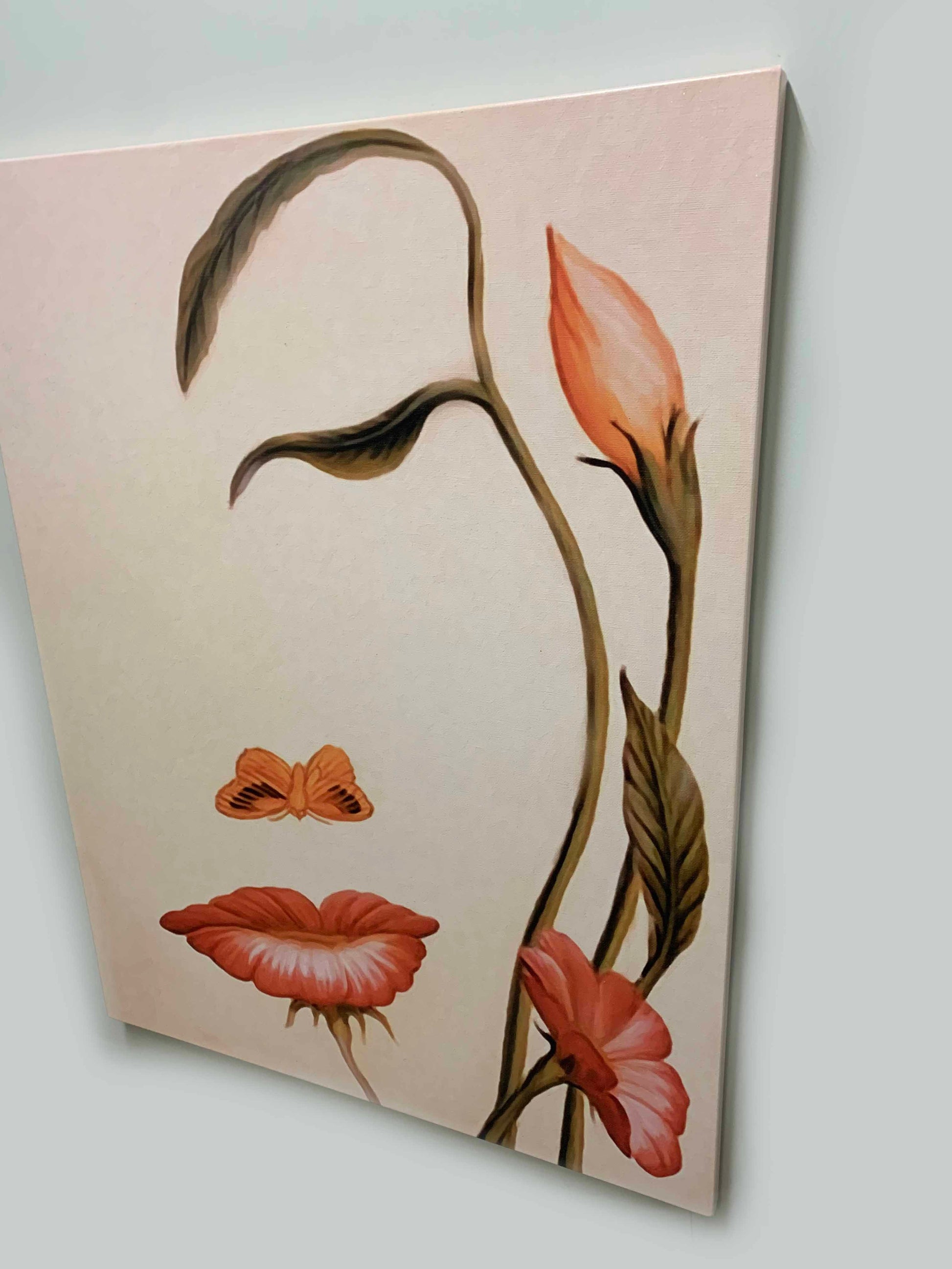 Abstract Flower Face- Fine Art Canvas- Gold varnish-Wall Art-DECOROLALA