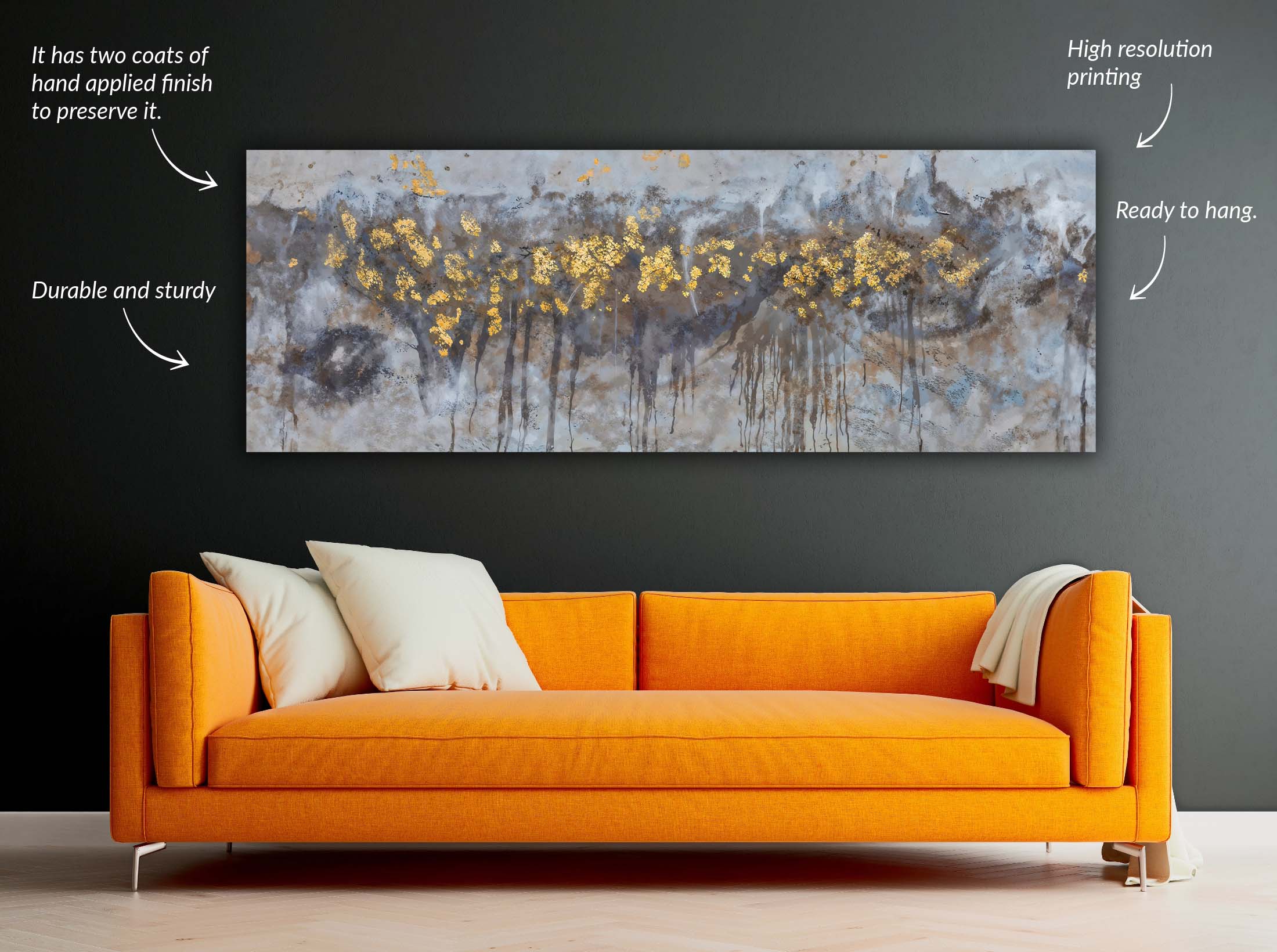 Abstract Trees Canvas Wall Art 72x24-Wall Art-DECOROLALA