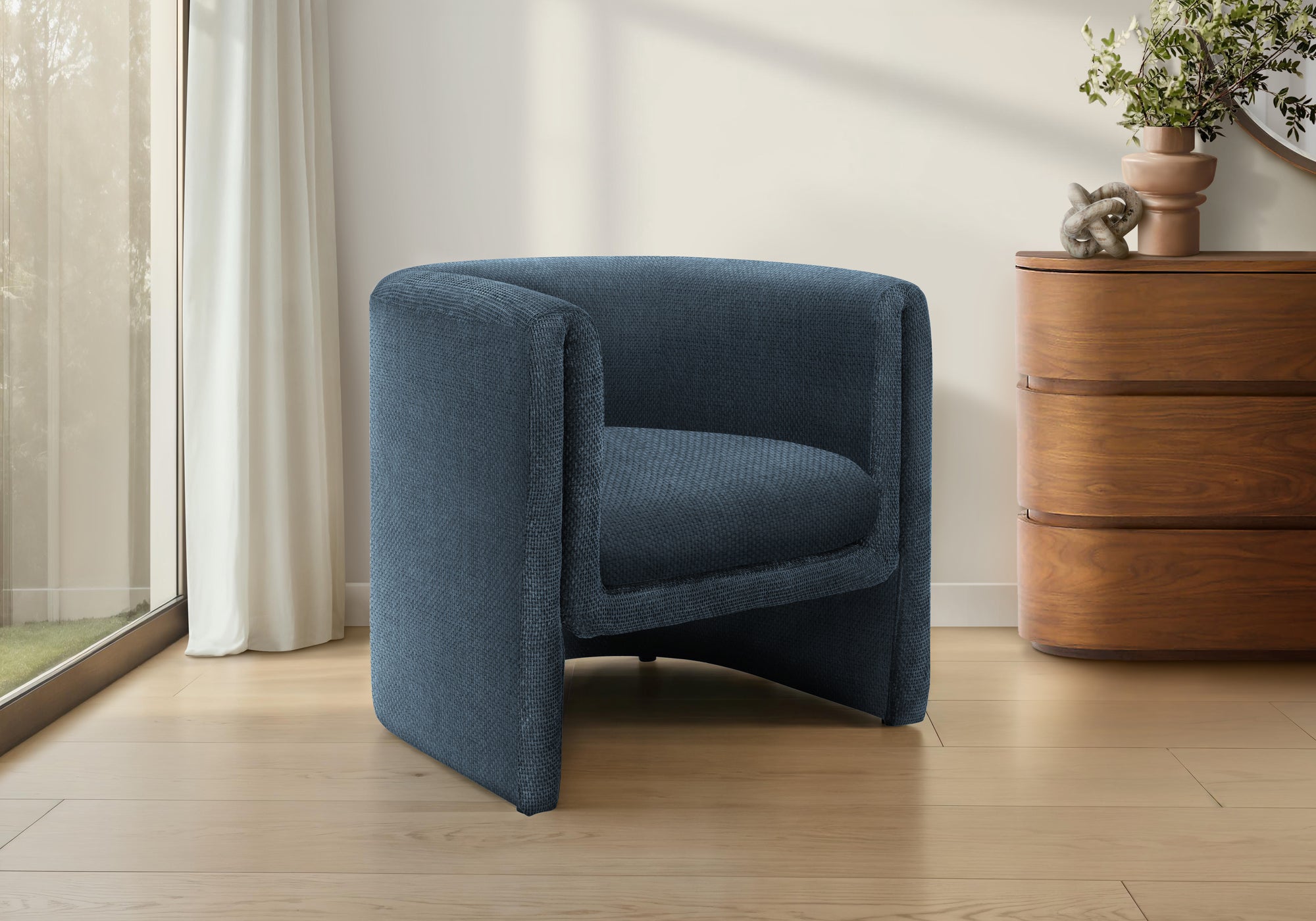 Accent Chair 29"H Blue Upholstered Modern-DECOROLALA