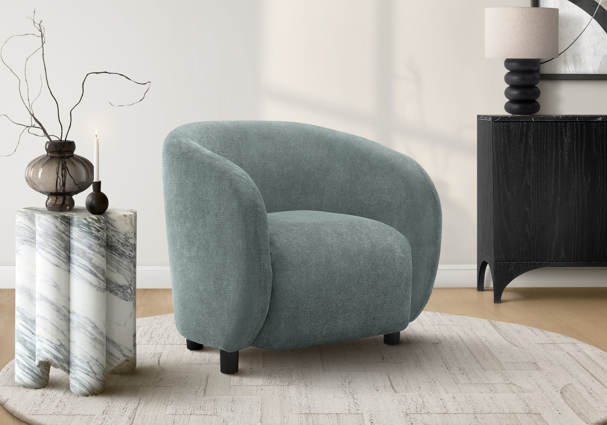 Accent Chair 29"H Upholstered Green Modern-DECOROLALA