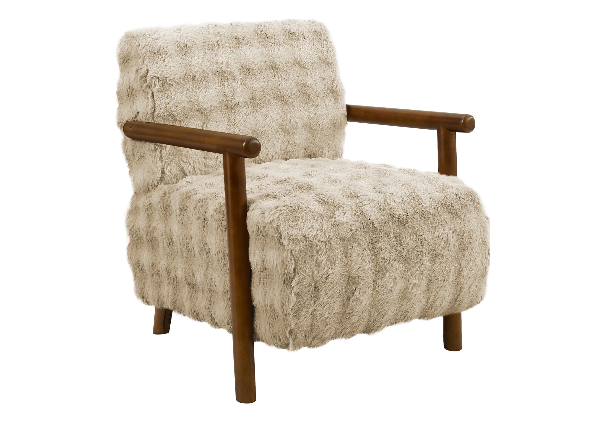 Accent Chair 31"H Light Brown Upholstered Mid Century-DECOROLALA