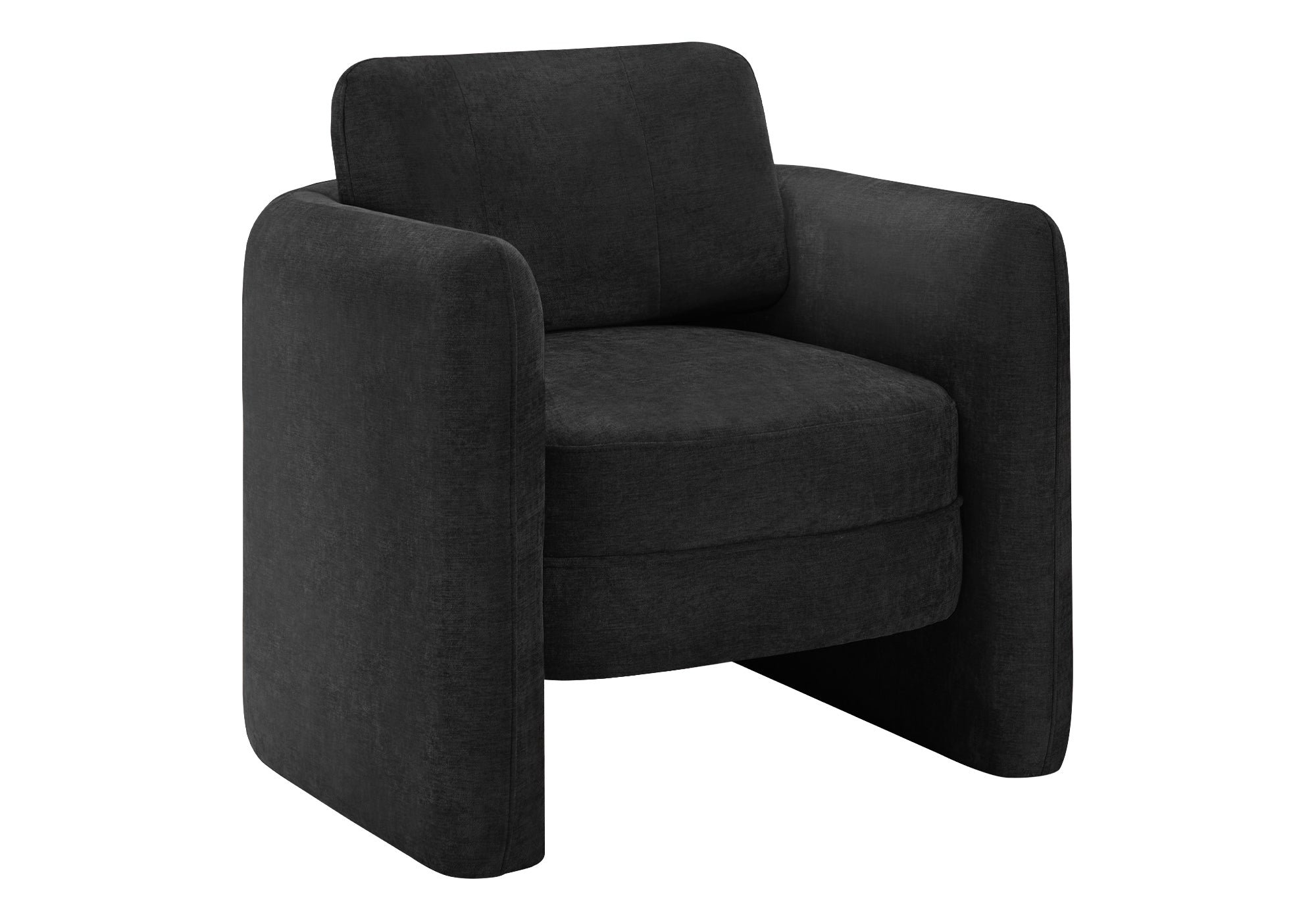 Accent Chair 32"H Black Barrel Back Contemporary-DECOROLALA